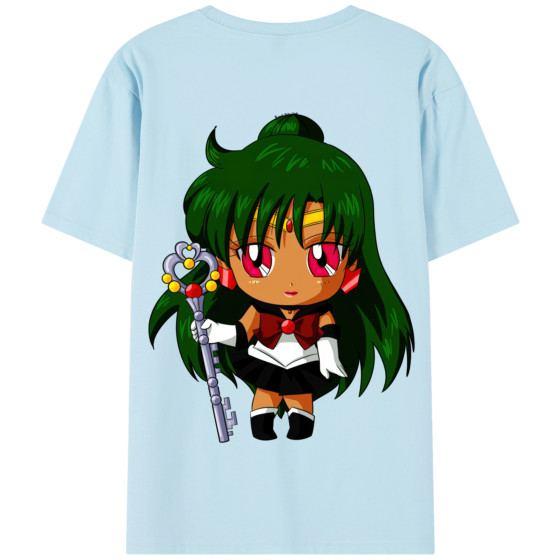 （画像用） 美少女戦士セーラームーン 冥王せつな Sailor Moon Meiou Setsuna 綿100％半袖Tシャツ（背面プリント）